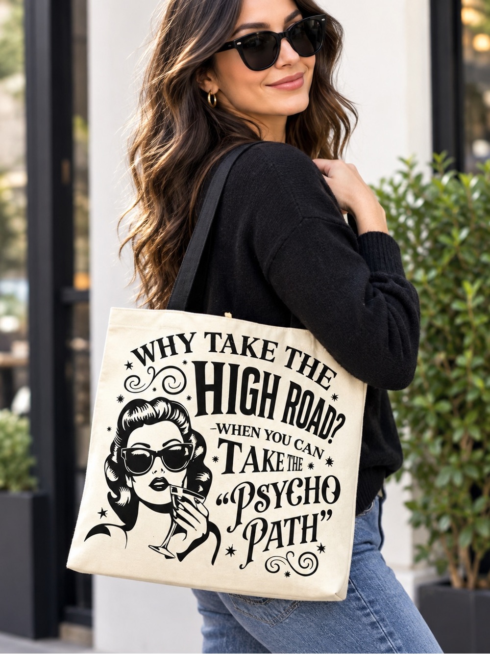 Why Take The High Road Canvas Tote